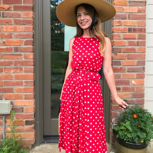 Vintage Dresses & Skirts - Vintage 90s polkadot midi “Pretty Woman dress”